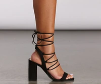 Dainty Wrap Around Strap Block Heels