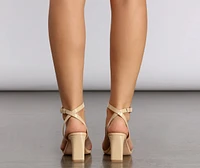 Having A Moment Square Toe Shiny Heels