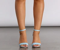 Summertime Fine Baby Blue Faux Leather Heels