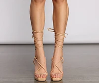 Stylish Strappy Square Toe Platform Heels