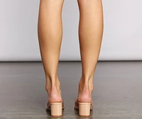 Let's Be Clear PVC Patent Faux Leather Mules