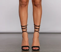 All The Deets Lace Up Block Heels