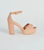 Essential Peep Toe Faux Nubuck Heels