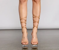 Scene Stealer Lace-Up Stiletto Heels