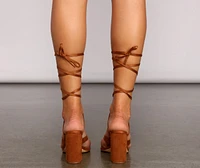 So Extra Lace Up Block Heels