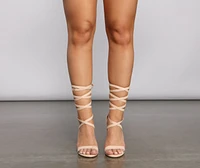 Wrapped Glam Faux Suede Block Heels