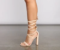 Wrapped Glam Faux Suede Block Heels