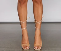 Runway Moment Lace Up Stiletto Heels