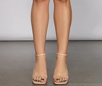 Clearly Trendy Square Toe Block Heels
