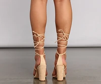 Style Icon Lace Up Block Heels