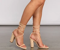 Style Icon Lace Up Block Heels