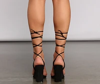 Stylish Details Lace-Up Block Heels