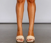 So Sleek Quilted Square Toe Mules
