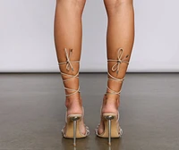 Rhine And Ruched Rhinestone Stiletto Heels