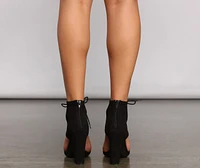 Stylish Step Lace-Up Block Heels
