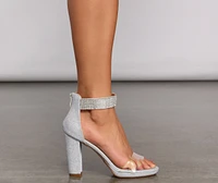 Glow Goals Glitter Mesh Platform Heels