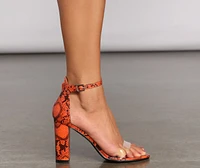Sassy Style Snake Print Block Heels