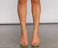 Sassy Style Snake Print Block Heels