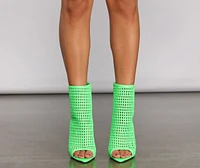 Neon Lights Caged Stiletto Heels