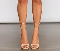 All The Deets Lace Up Block Heels