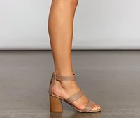 Stacked On Style Faux Leather Heels