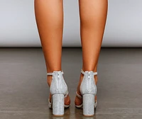 Shine And Glow Rhinestone Block Heels