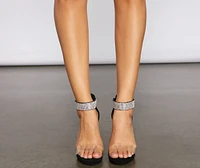 Glow Goals Glitter Mesh Platform Heels