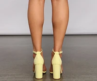 Locked Basic Faux Suede Block Heels
