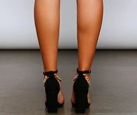 Style Up Chainlink Block Heels
