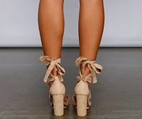 Makin Moves Tie Up Block Heels