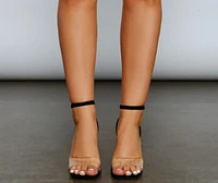 Clear Things Up PVC Strap Block Heels