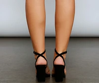 Clear Things Up PVC Strap Block Heels