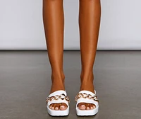 Fab And Fierce Chain Link Jelly Mules