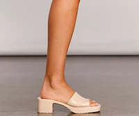 '90s Babe Jelly Square Toe Mule