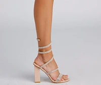 The Glam Life Rhinestone Block Heels