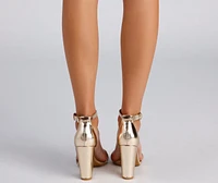 Stepping Glam Chrome Rhinestone Heels