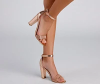 Stepping Glam Chrome Rhinestone Heels