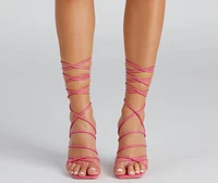 Fashion Goals Lace-Up Lucite Stiletto Heels