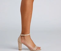 Basic Beauty Nubuck Block Heels