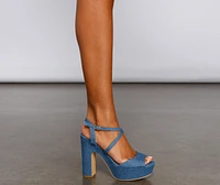 The Mix Criss Cross Platform Block Heels