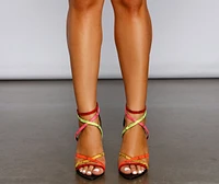 Fierce And Stunning Snake Stiletto Heels