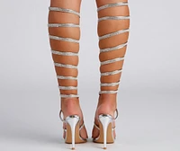 Major Bling Rhinestone Spiral Stiletto Heels