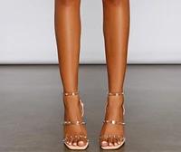 Total Stud PVC Studded Block Heels