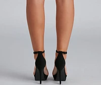 Sleek And Chic Nubuck Platform Heels