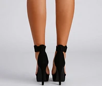 Glam Heights Rhinestone Nubuck Stiletto Heels