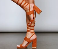 Everyday Chic Faux Suede Lace Up Heels