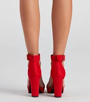 Basic Nubuck Platform Block Heels