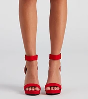 Basic Nubuck Platform Block Heels