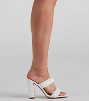 Braids For Days Block Heel Mules