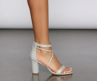 Sparkle Party Strappy Block Heels